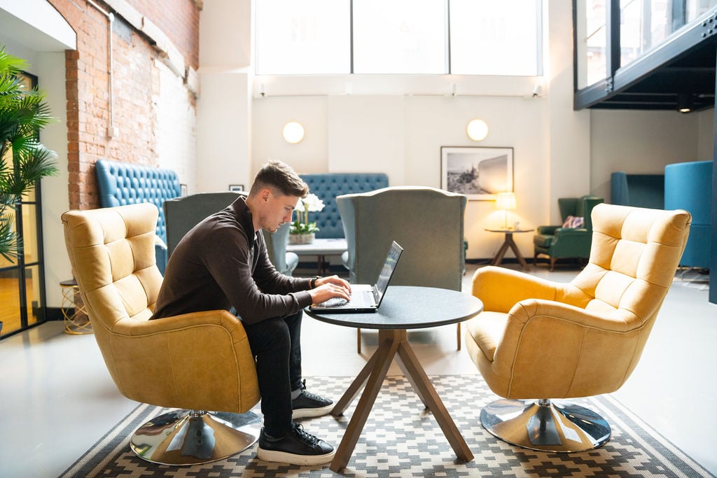 Member working at Assay Studios, a Birmingham office space