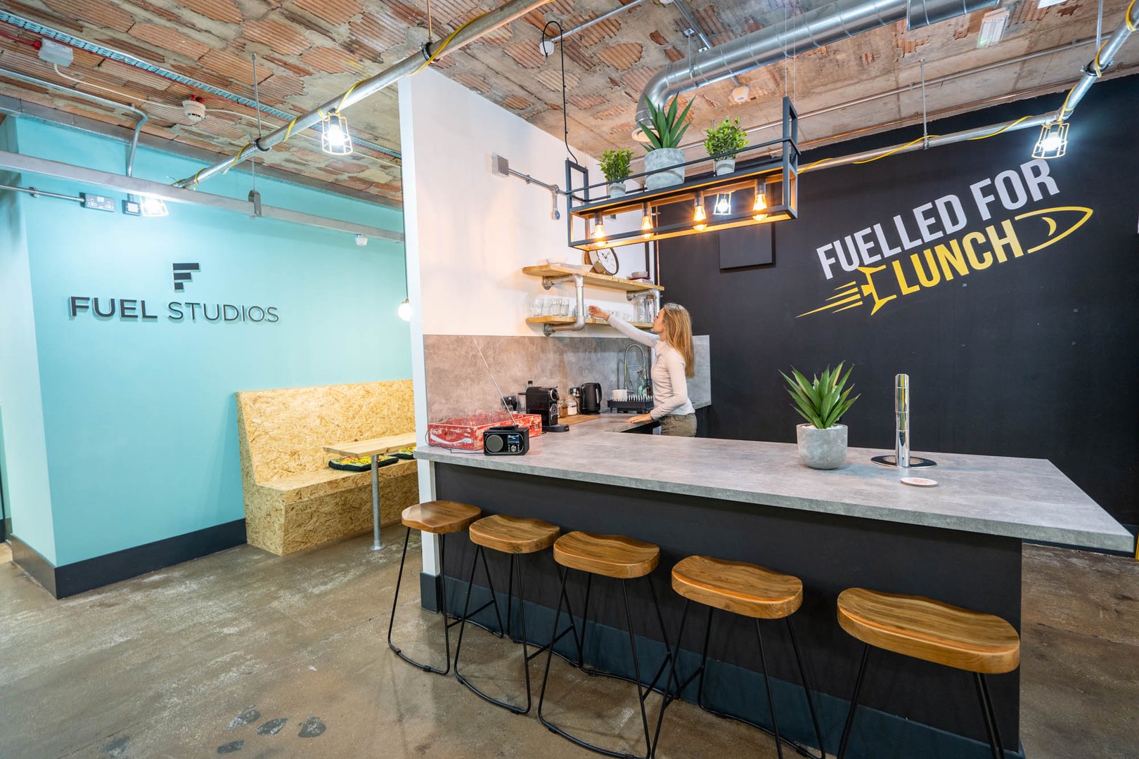 Fuel Studios Coworking space kitchen area