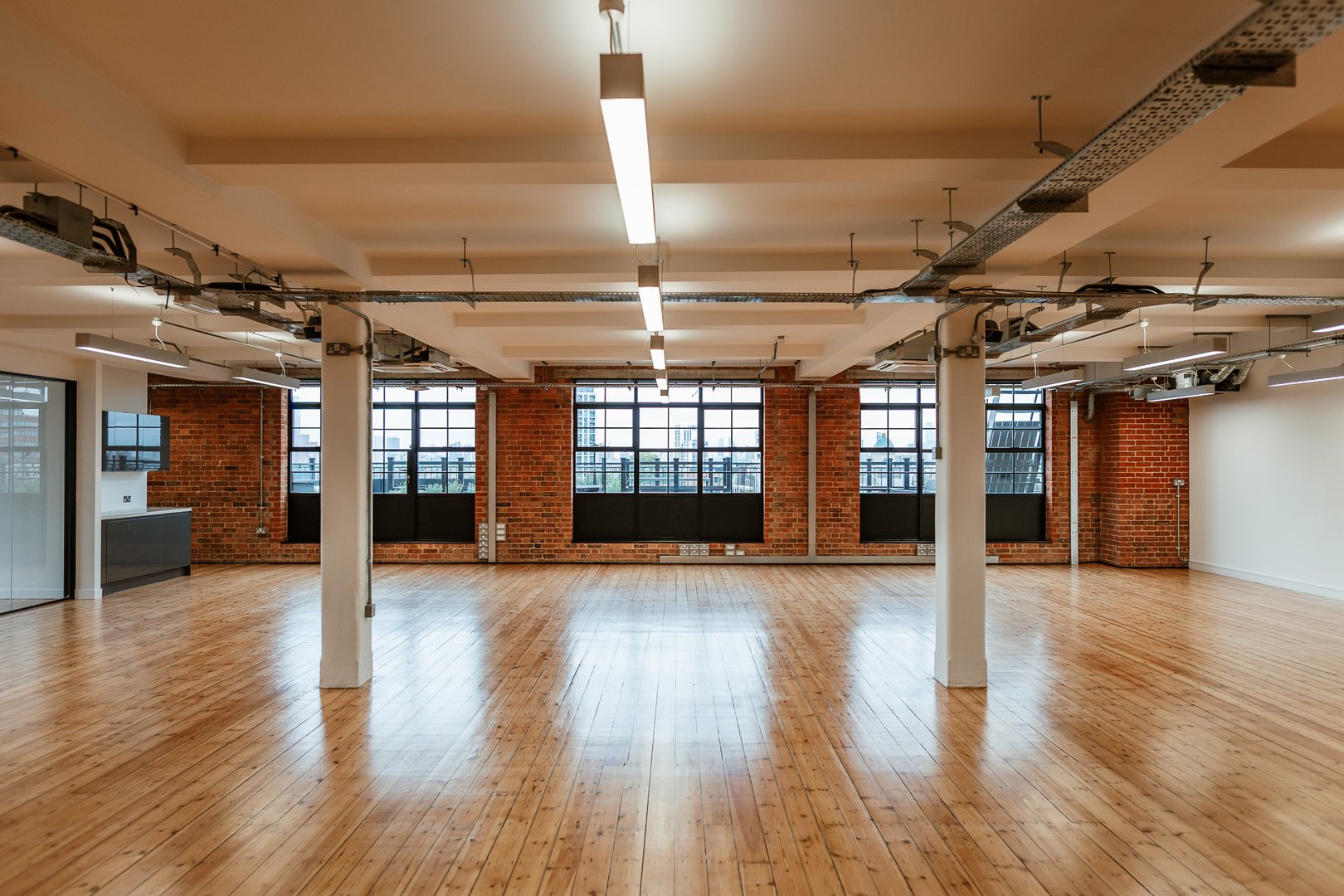 Piano House Unit 5.01 Office space to let, view of windows and open plan space