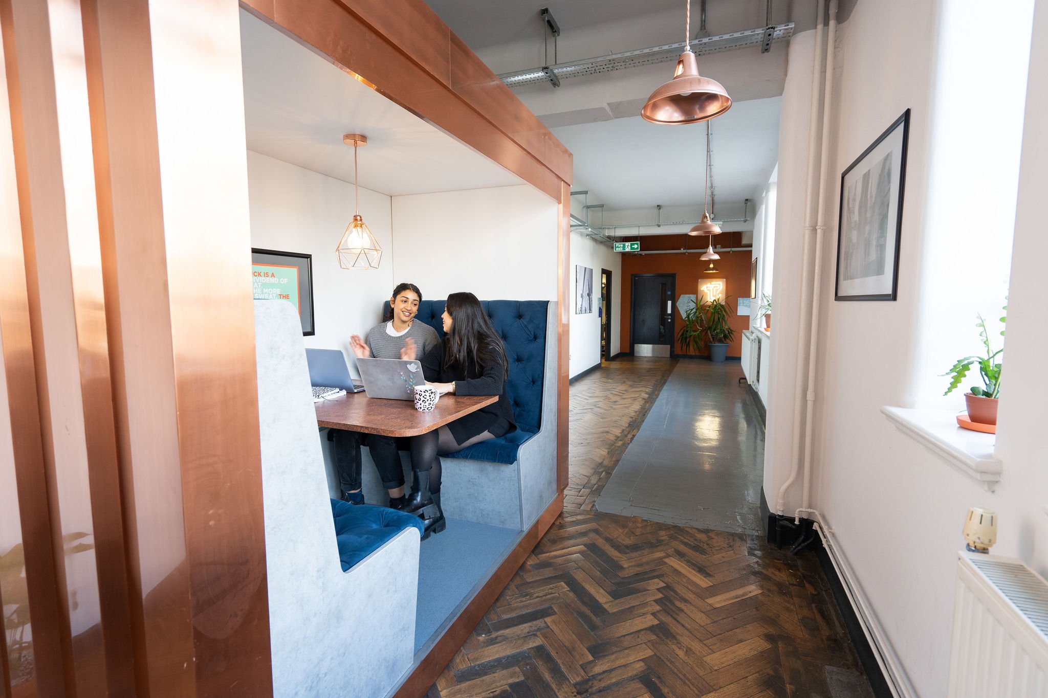 TCN Temple Studios Bristol hallway with breakout booths