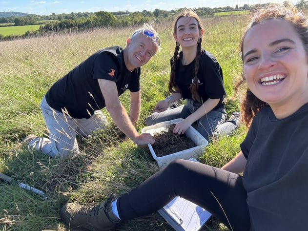 TCN team at Heal Rewilding Somerset undertaking worm surveys